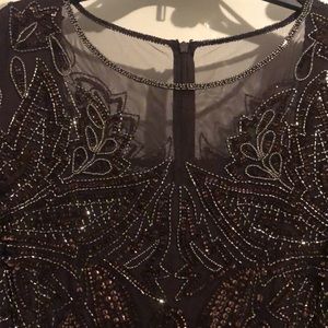3/4 Sleeve burgundy  beaded Mother of the Bride/Groom Dress